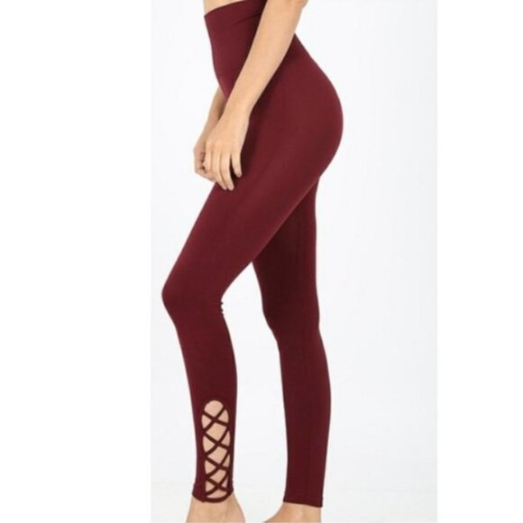High waisted tummy control latticed leggings NEW - Picture 4 of 4